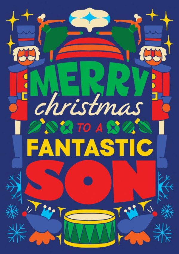 Classic Christmas Card - For Fantastic Son - Nutcrackers created by OBJECTABLES