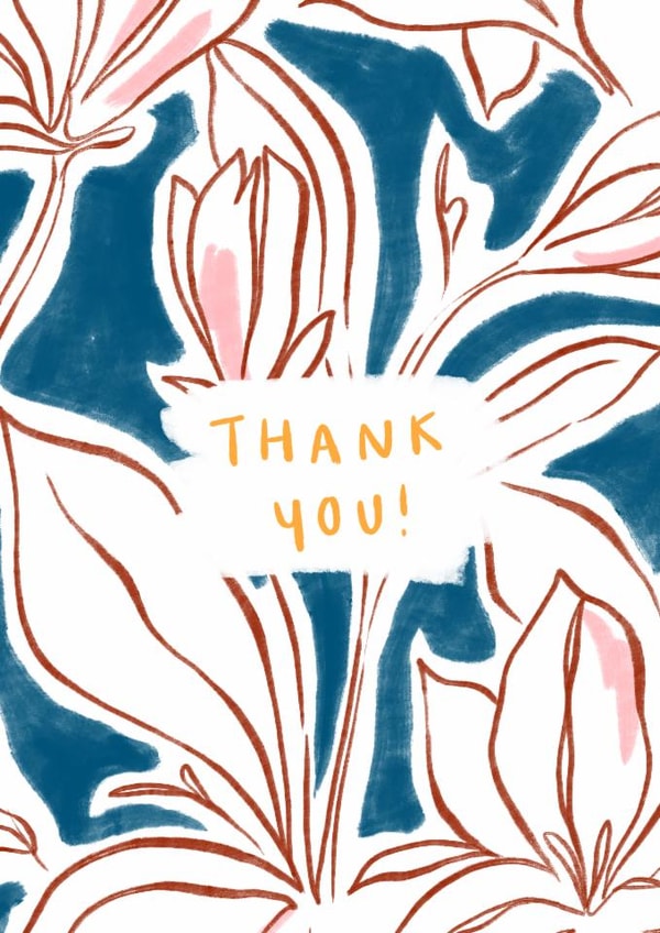 Pretty Thank You Card - Arty Flowers created by Lauren Barclay