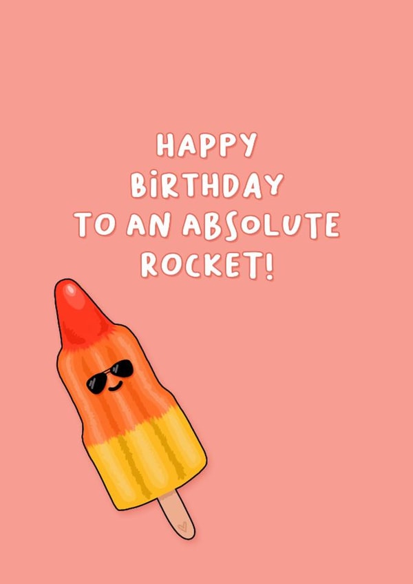 Cute birthday card for an absolute rocket! created by Back to the drawing board illustration 