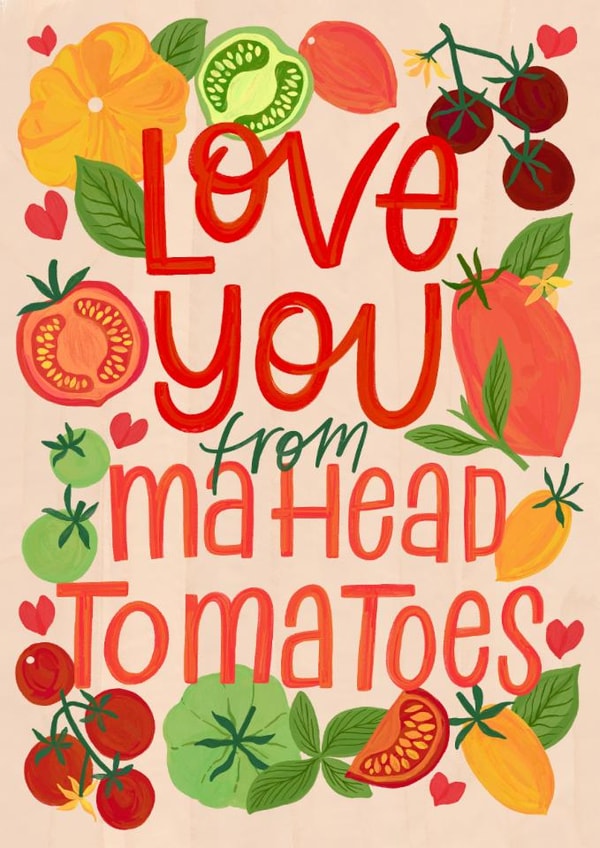 Classic Valentine's Day Card - Head Tomatoes created by Nicola B Studio