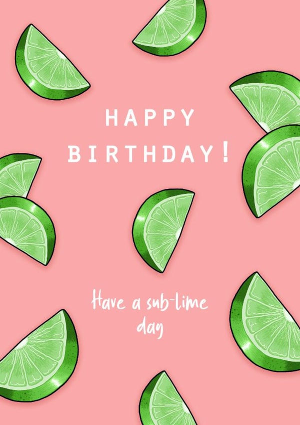 Have a sublime bday! fruit pun birthday card created by Back to the drawing board illustration 