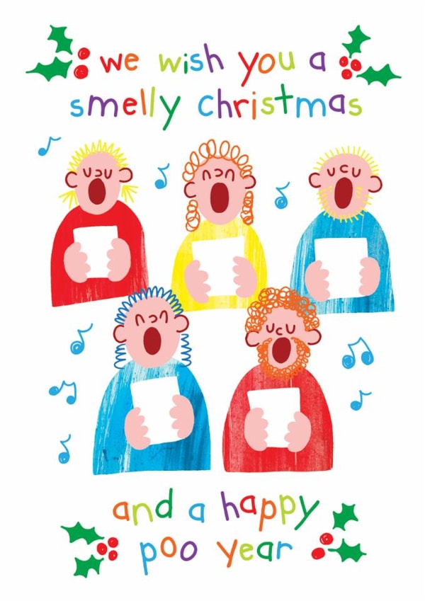 Funny Christmas Card - We Wish You A Smelly Christmas - Poo Year created by OBJECTABLES