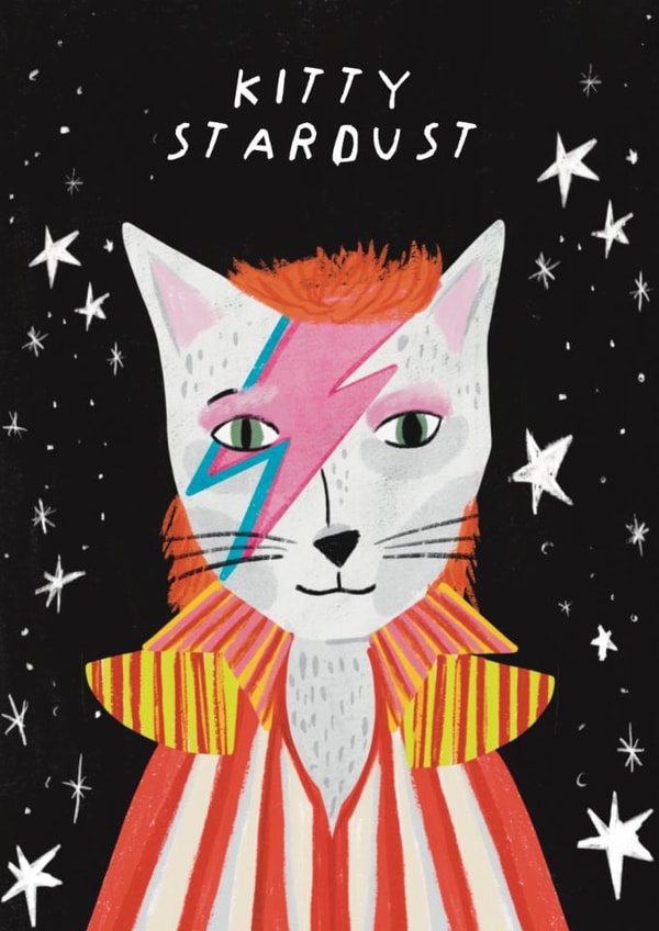 Cute Birthday Card - Kitty Stardust - Cat Pun created by Niaski
