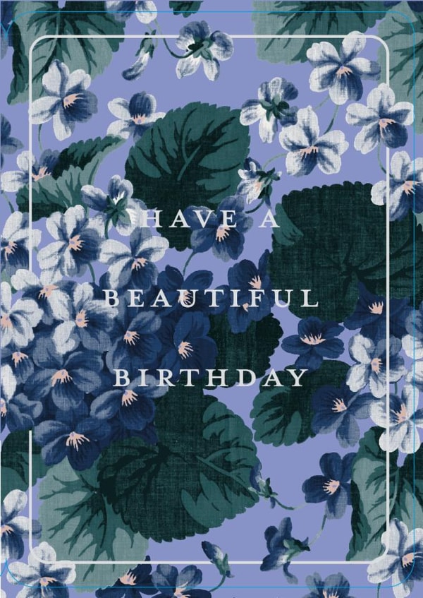 Prettyl Birthday Card – Botanical Blue Florals created by Ohh Deer