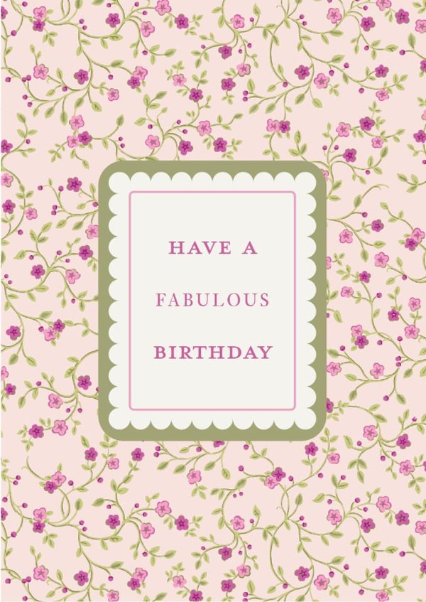 Pretty Birthday Card – Pink Ditsy Florals created by Ohh Deer