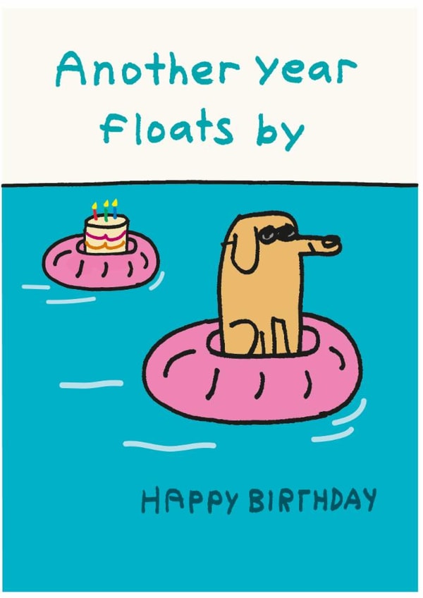 Funny Birthday Card – Another Year Floats By created by Ohh Deer