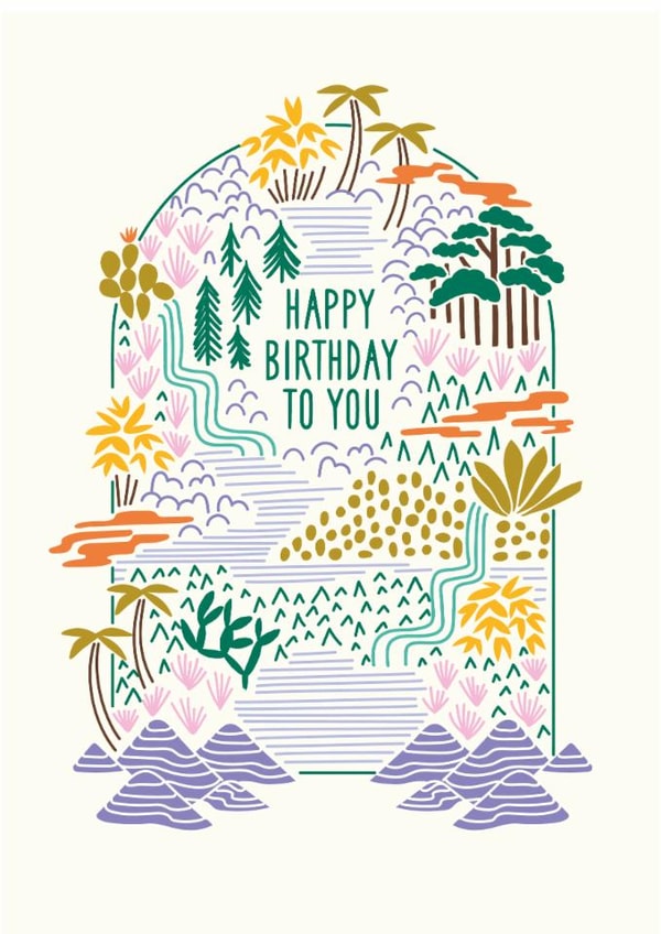 Arty Birthday Card - Tropical Trees created by Ohh Deer