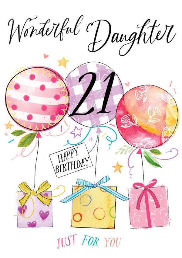 Traditional Birthday Card - 21st - For Daughter created by Katie Phythian Design