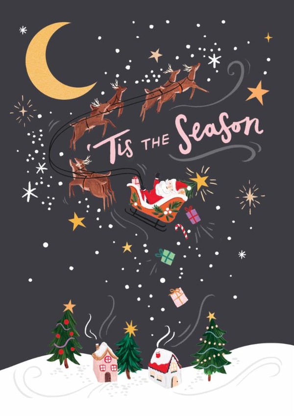 Classic Christmas Card - Tis The Season - Santa's Sleigh created by Paperlink and Meraki Greeting Cards