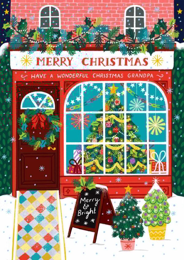 Classic Christmas Card - For Grandpa - Festive Shop - Have A Wonderful Christmas created by Pear Tree Press
