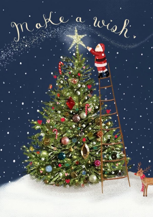Classic Christmas Card - Make A Wish - Christmas Tree created by Love Lucy Illustration
