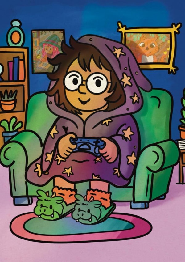 Cosy Gamer Card - Thinking of You, Get Well Soon Friend | Chronic & Iconic created by Northern Bird Designs