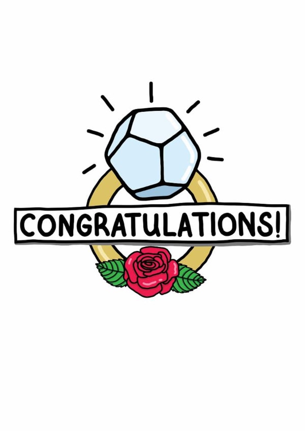 Cute engagement card for friends, couples, and family members. Congratulations! created by Violet Owen Designs