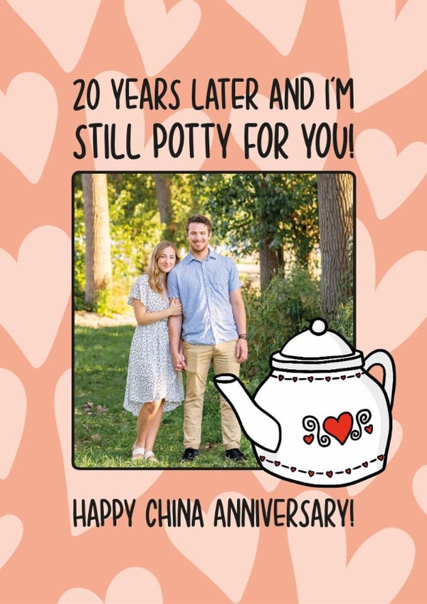 Fun Anniversary Card - 20th - China Wedding created by TeePee Creations