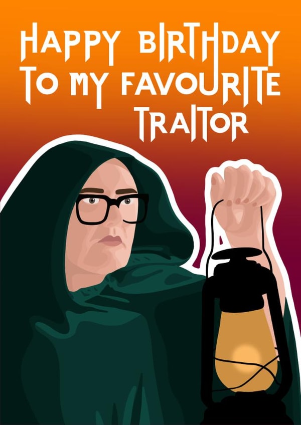 Funny Birthday Card - The Celebrity Traitors - Alan Carr created by Pink Peach Cards
