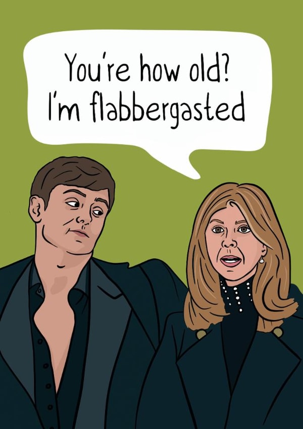 Funny Birthday Card - Celebrity Traitors - Flabbergasted created by Woody's Design