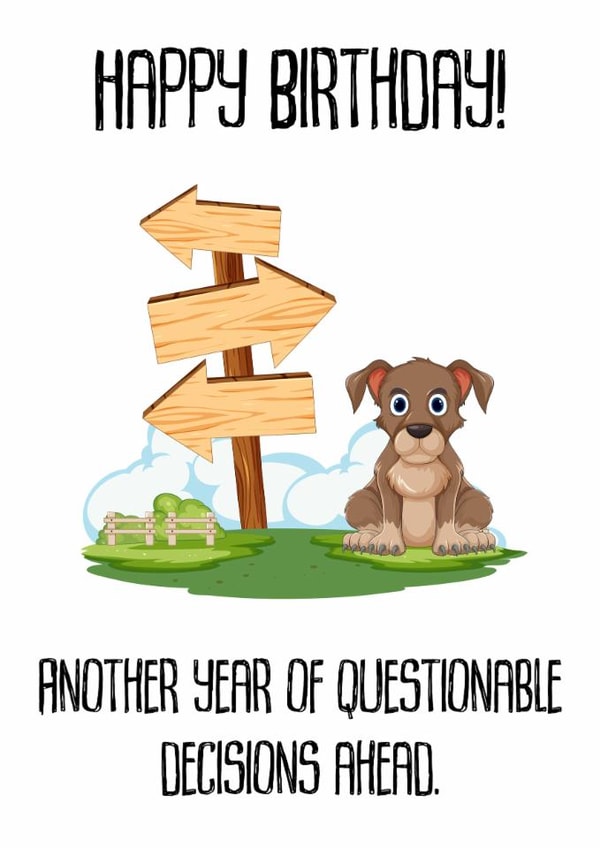 cUTE BIRTHDAY CARD LIFE DECISIONS created by Chasing Cards