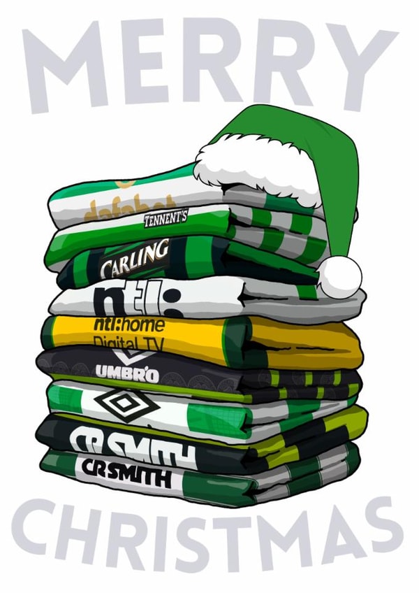 Classic Christmas Card - Celtic Shirts - Football Shirts created by Pedges Houseboat