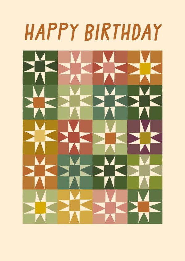 Classic Birthday Card - Quilt Style - Patchwork created by URGHH Card Co.