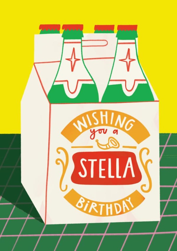 Classic Birthday Card - Stella - Beer created by AbiGoLucky