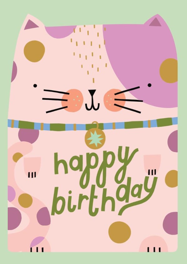 Cute Birthday Card - Cat - Colourful created by Raspberry Blossom