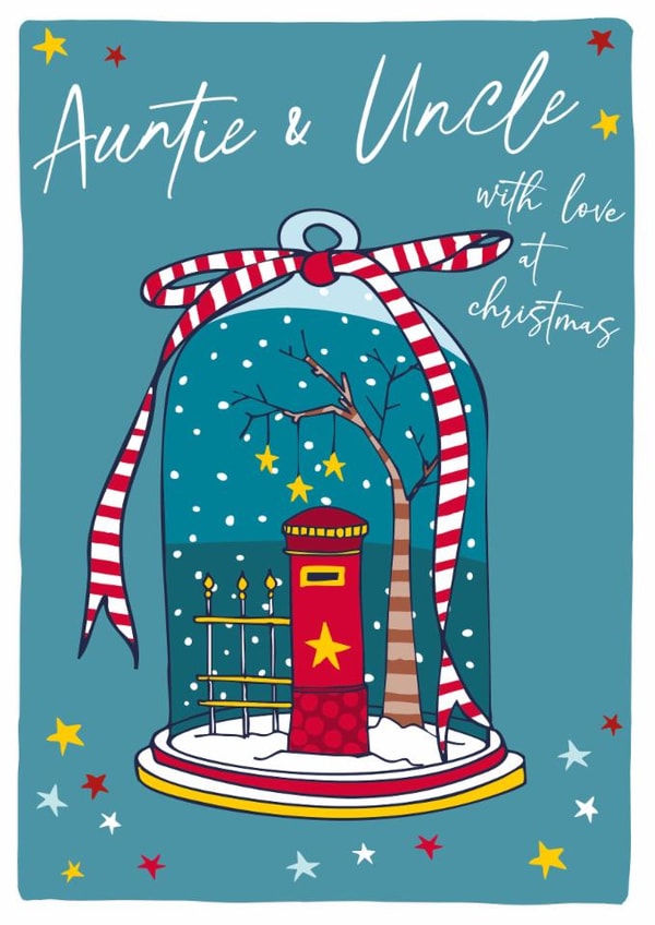 Traditional Christmas Card - For Auntie & Uncle - Postbox created by Molly Mae