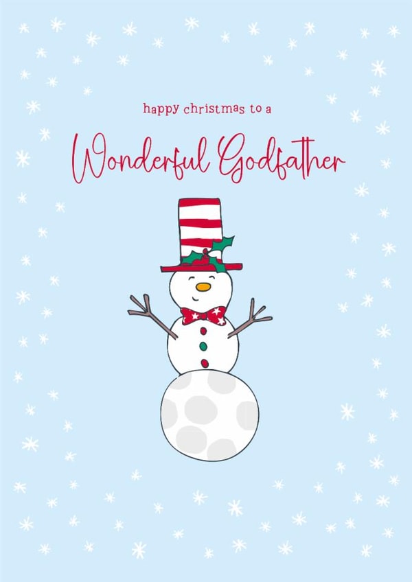 Cute Christmas Card - For Godfather - Snowman created by Molly Mae