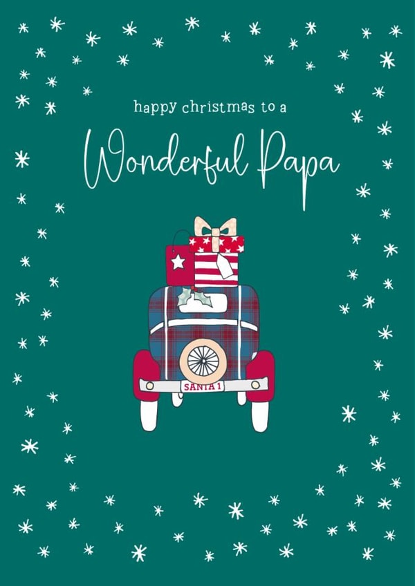 Traditional Christmas Card - For Papa - Vintage Car created by Molly Mae
