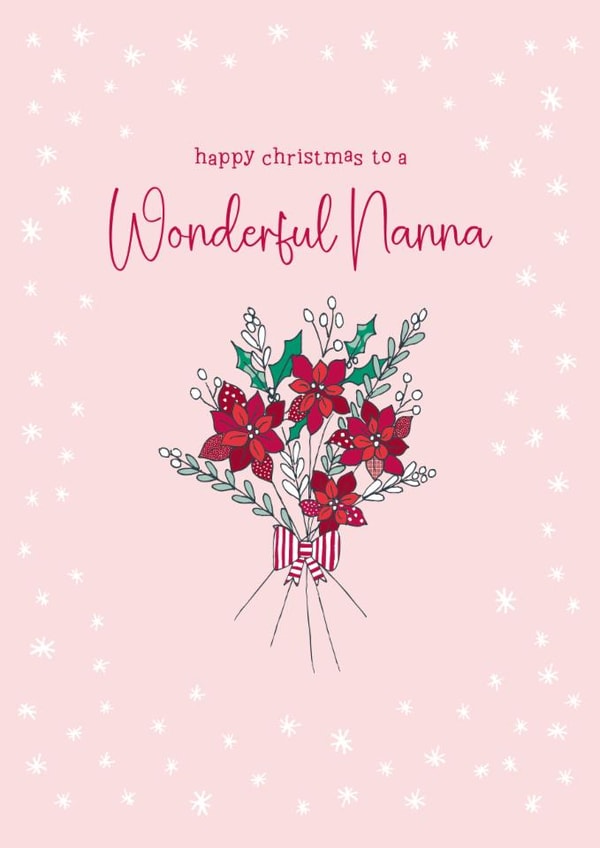 Traditional Christmas Card - For Nanna - Flowers created by Molly Mae