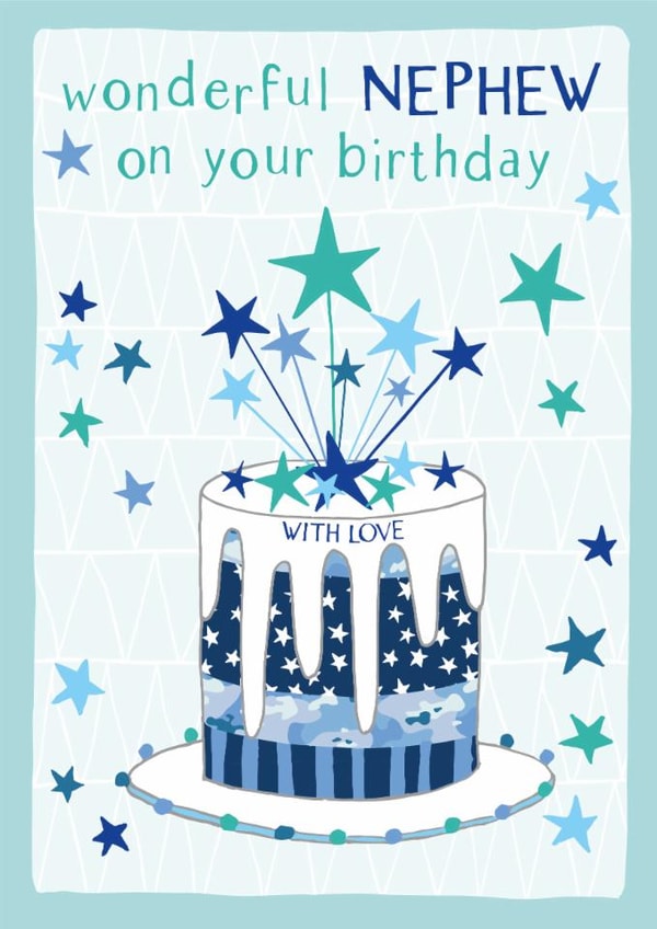 Traditional Birthday card - For Nephew - Cake created by Molly Mae