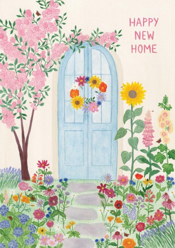 Pretty New Home Card - Floral Front Door created by Sofia Papa Designs