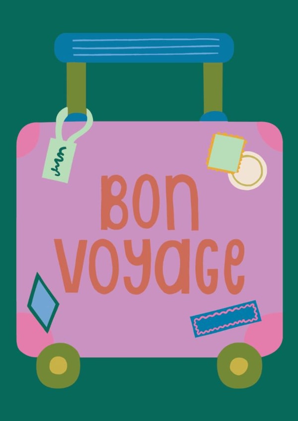 Fun Leaving Card - Bon Voyage - Suitcase created by Raspberry Blossom