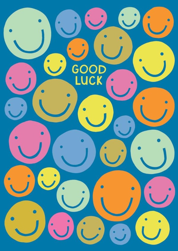 Cute Good Luck Card - Smiley Faces created by Raspberry Blossom