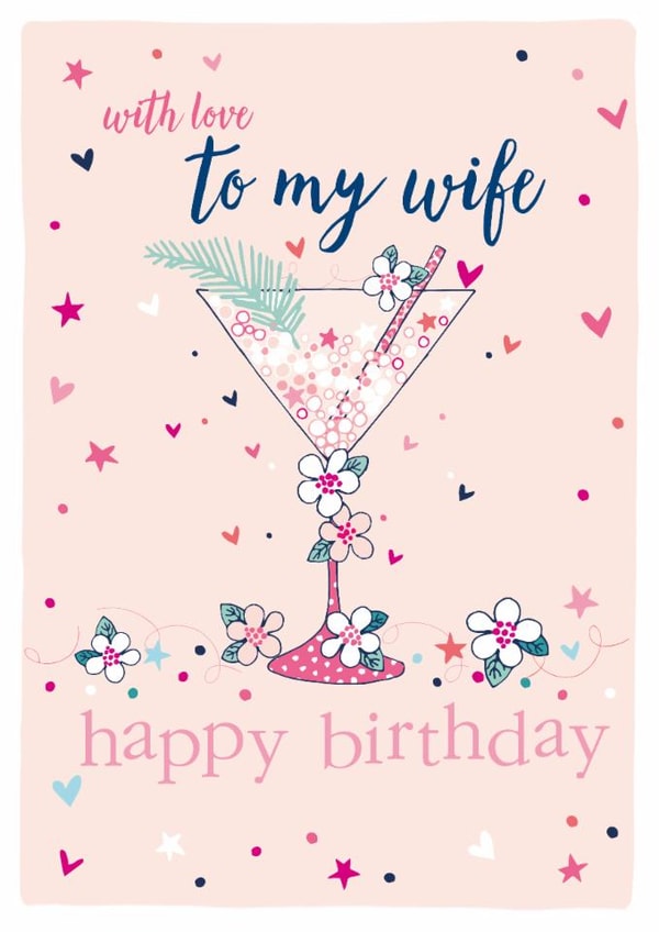 Traditional Birthday Card - For Wife - Cocktail created by Molly Mae™
