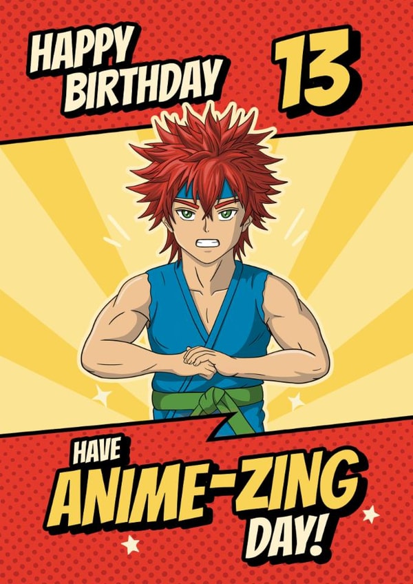 Fun Birthday card - Japanese Manga Fighter - For Him created by @Cupsie's Creations