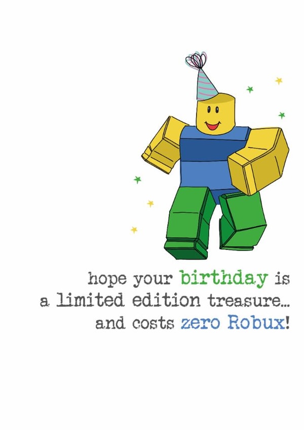 Cute Birthday Card - Roblox - Robux created by Dandelion Stationery
