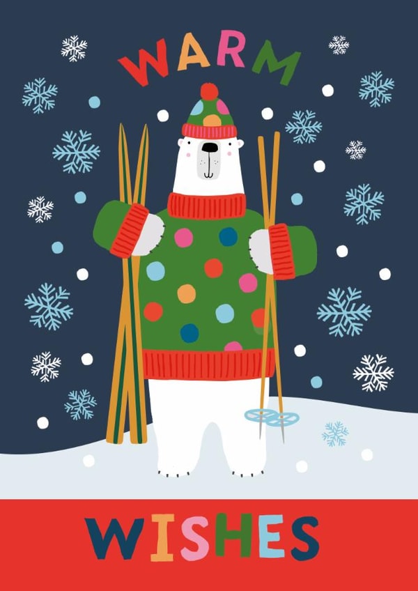 Cute Christmas Card - Skiing Polar Bear created by Mifkins