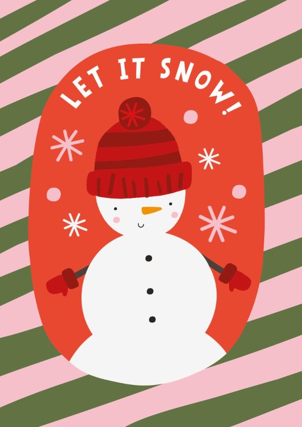 Cute Christmas Card - Snowman - Let It Snow created by Mifkins
