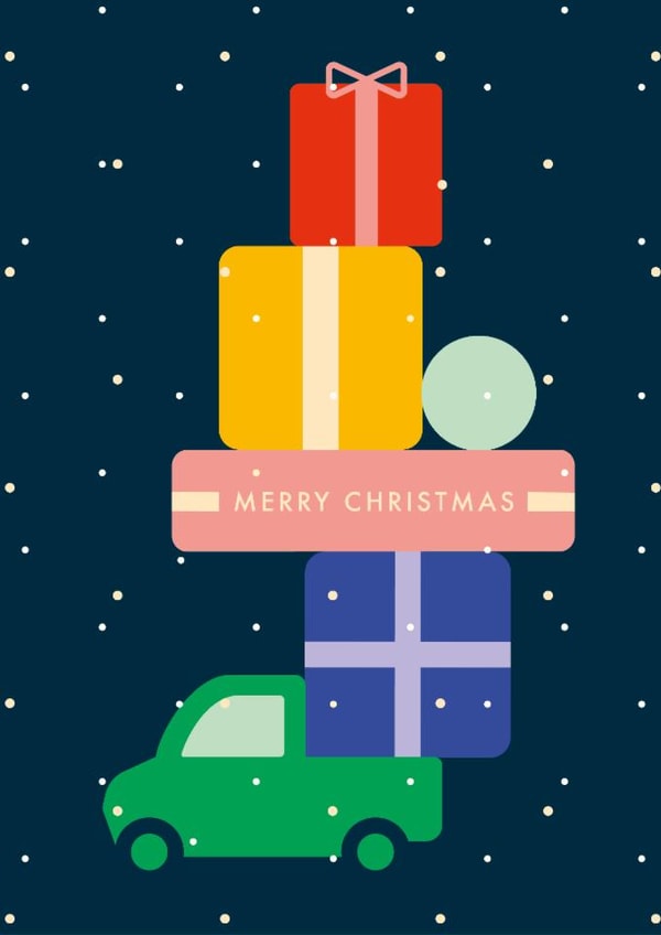 Arty Christmas Card - Piled Up Presents created by Dicky Bird