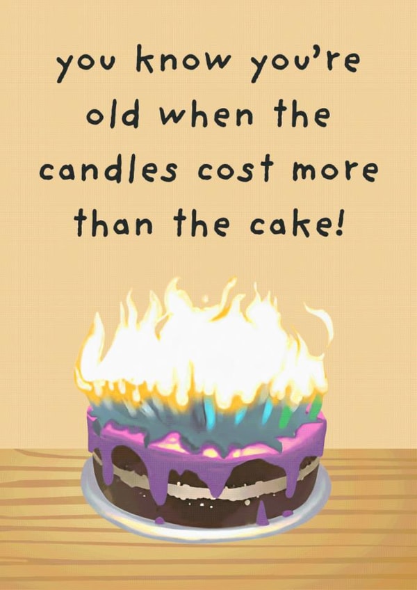 Funny Birthday Card – Too Many Candles Fire Hazard Joke created by Luca’s Cardz