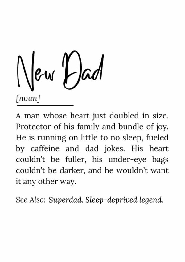 New Dad Definition – Funny and Heartwarming Quote created by Udad Designs