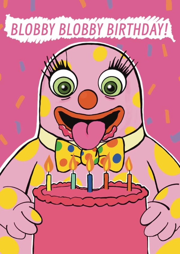 Funny Birthday Card - Mr. Blobby created by Silent Disco Design