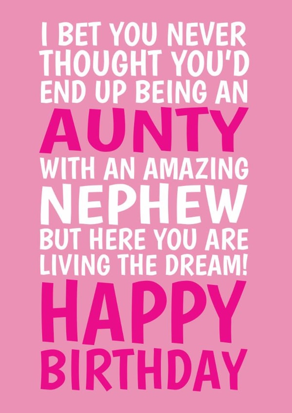 Funny Birthday Card - For Aunty - From Amazing Nephew created by @Cupsie's Creations