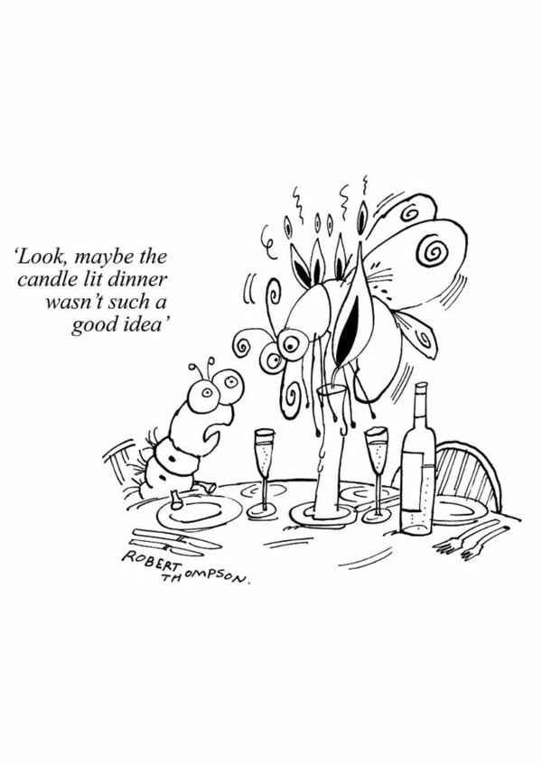 Funny Birthday Card - Candlelit Dinner Disaster created by Punch Limited
