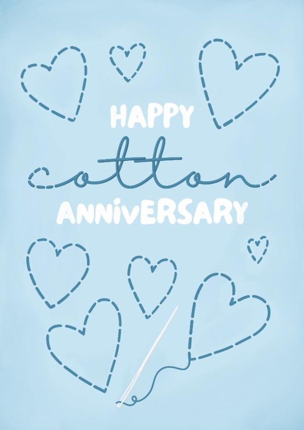 Classic Anniversary Card - 2nd - Cotton created by Sian Moore Illustration
