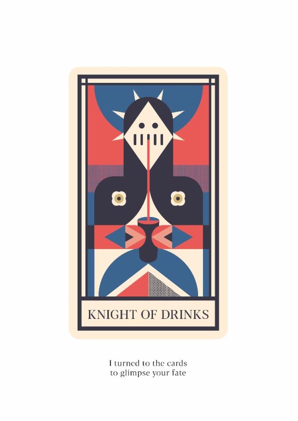 Knight of Drinks - Tarot card inspired Greeting Card created by @theoddprint