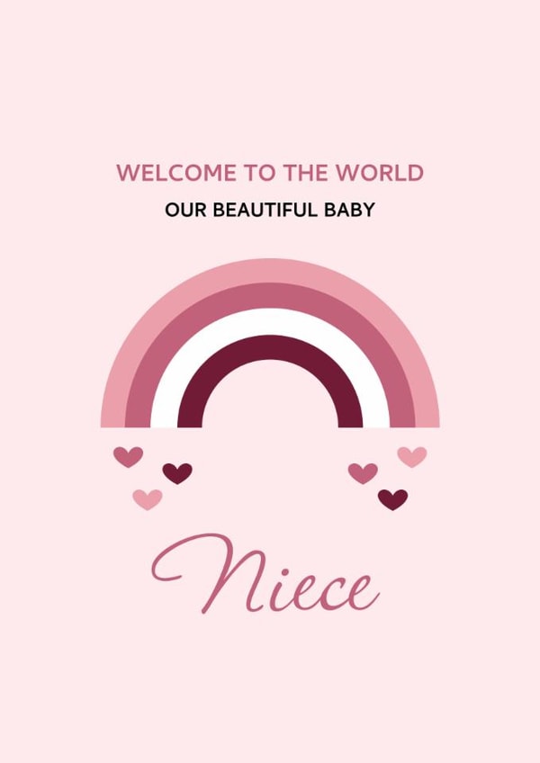 Cute New Baby Niece Card From Us | Welcome To The World Baby Girl created by Digital Waves