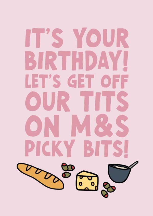 Funny birthday card for friend or sister! Celebrate with posh grub! created by Forever Blessed