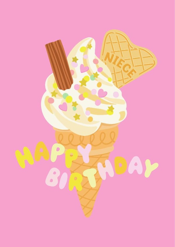 Classic Birthday Card - For Niece - Ice Cream created by Helen Thompson