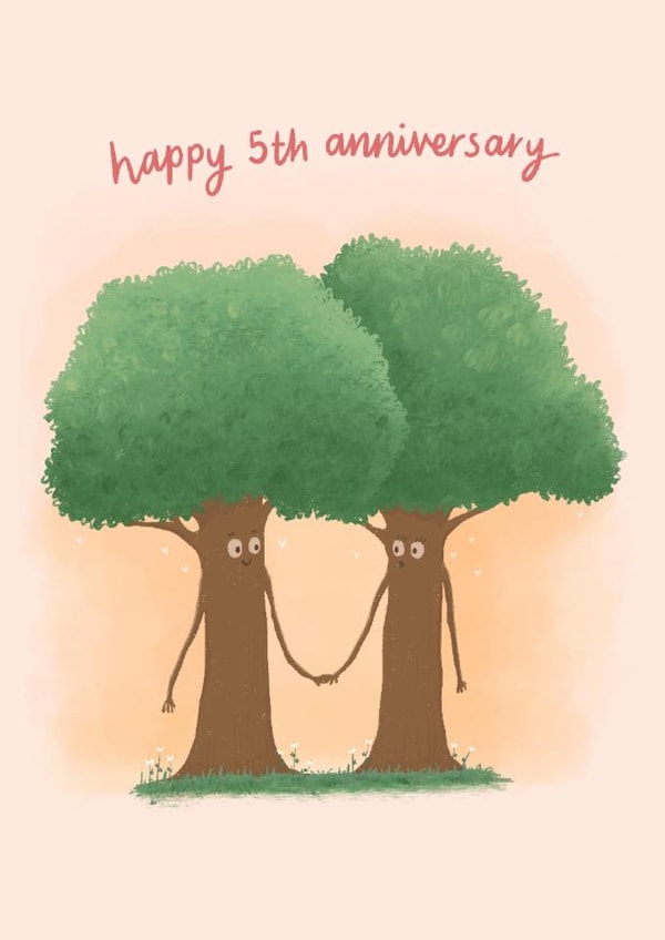 Cute 5th Anniversary Card - Tree created by Fliss Muir